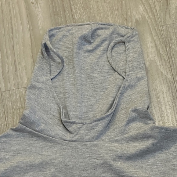 Bam BY BETSY ADAM SHORT SLEEVE ATTACHED FACE MASK T-SHIRT SZ L GRAY - Picture 5 of 11